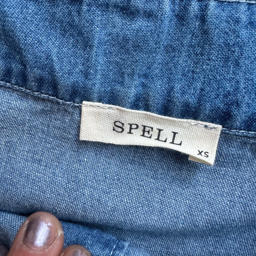 Spell Blue Patchwork Maxi Skirt - image 4